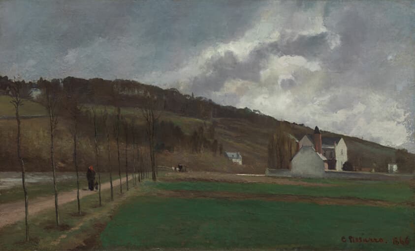 "The Banks of the Marne in Winter" by Camille Pissarro